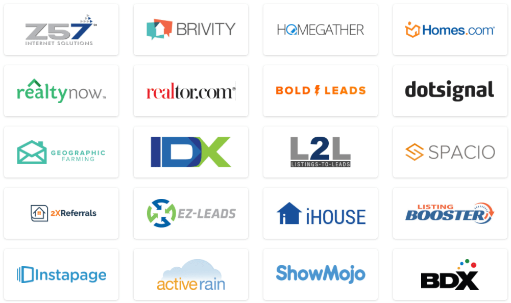 Logos of products partnered with market leader integration 