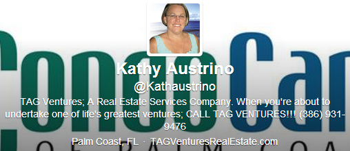 Proper Twitter bio with contact info A real estate agent's Twitter bio with their phone number listed in it.