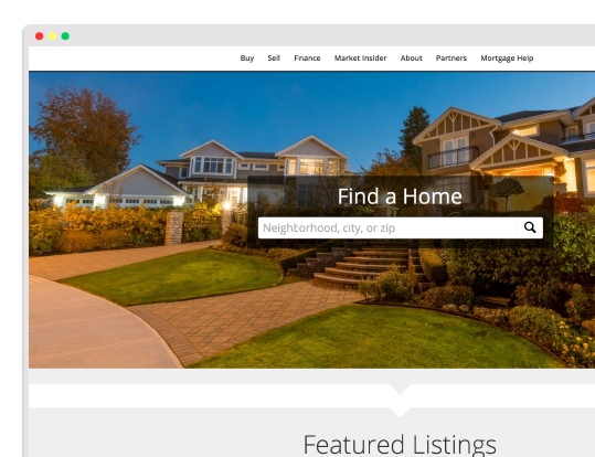 Optimized website for real estate professional