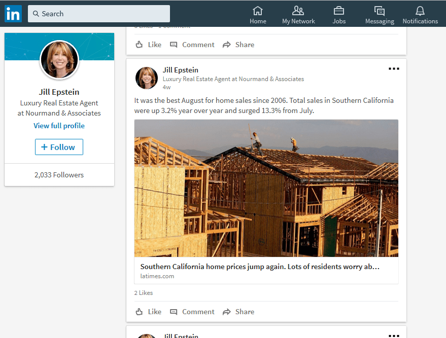 LinkedIn screenshot Jill Epstein