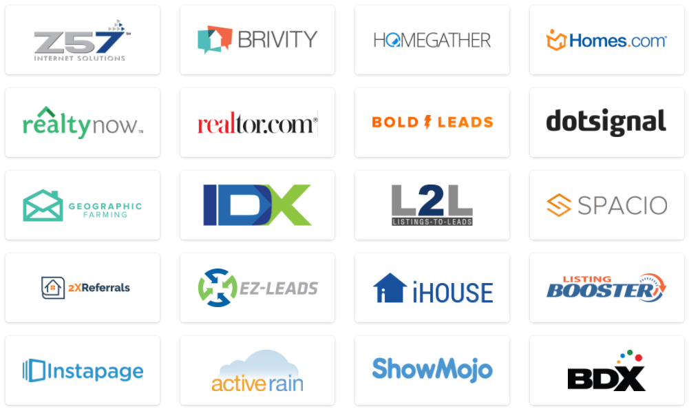 Logos of products partnered with market leader integration