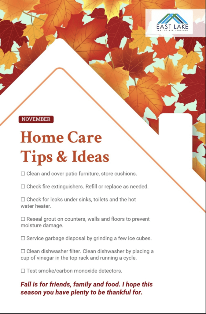 For the fourth real estate mailer idea, we have a flyer that shares home care tips and ideas.