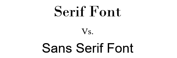 serif font vs. sans serif font visual