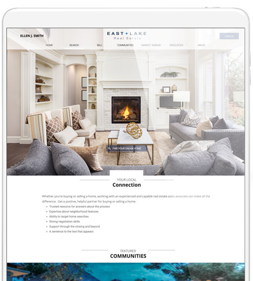 Customizable real estate agent websites that are fully responsive on mobile and tablets