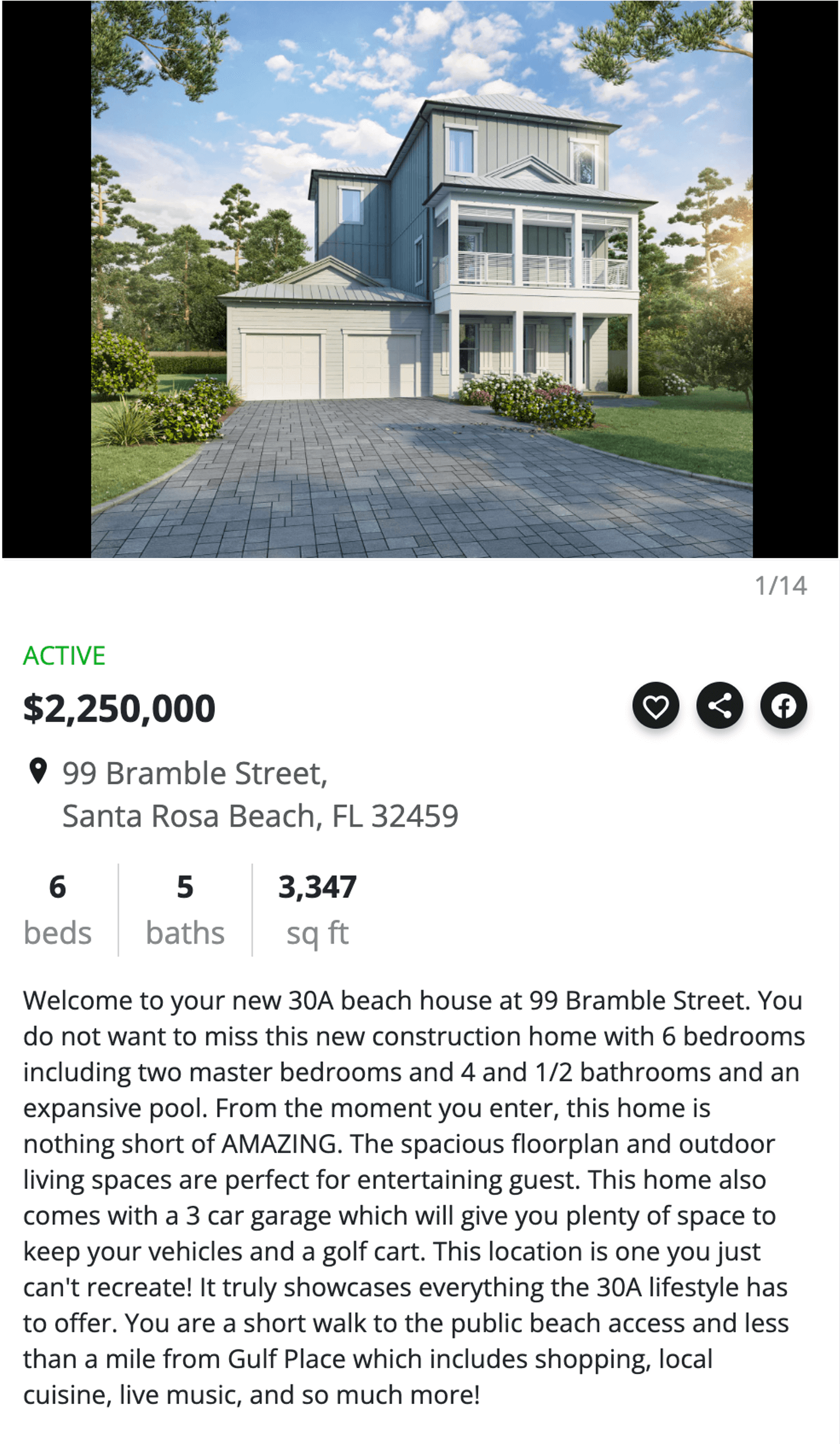 Real estate listing description example #3