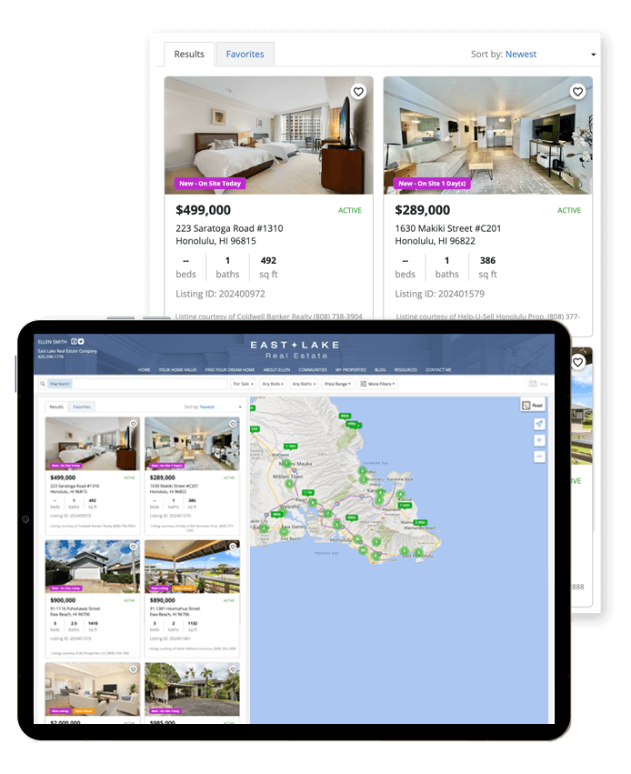 Create your dream real estate agent website with our easy-to-use drag-and-drop builder.